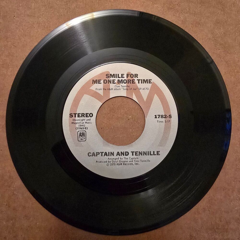 Captain and Tennille - smile for me one more time / lonely night vinyl 45 record